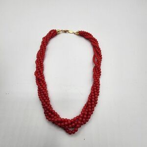 Napier red beaded 18" necklace